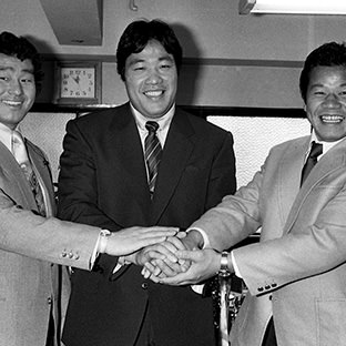 (左から)天龍源一郎、ジャンボ鶴田、藤波辰巳