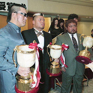 左から蝶野正洋、天山広吉、ヒロ斎藤
