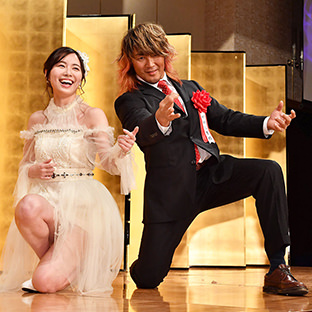 （左から）松井珠理奈、棚橋弘至