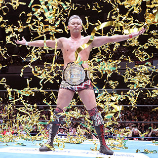 ＩＷＧＰヘビー級選手権試合勝利したオカダ・カズチカ