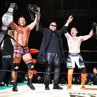 GHCタッグ選手権試合、杉浦貴、桜庭和志×丸藤正道、船木正勝、蝶野正洋と防衛した２人